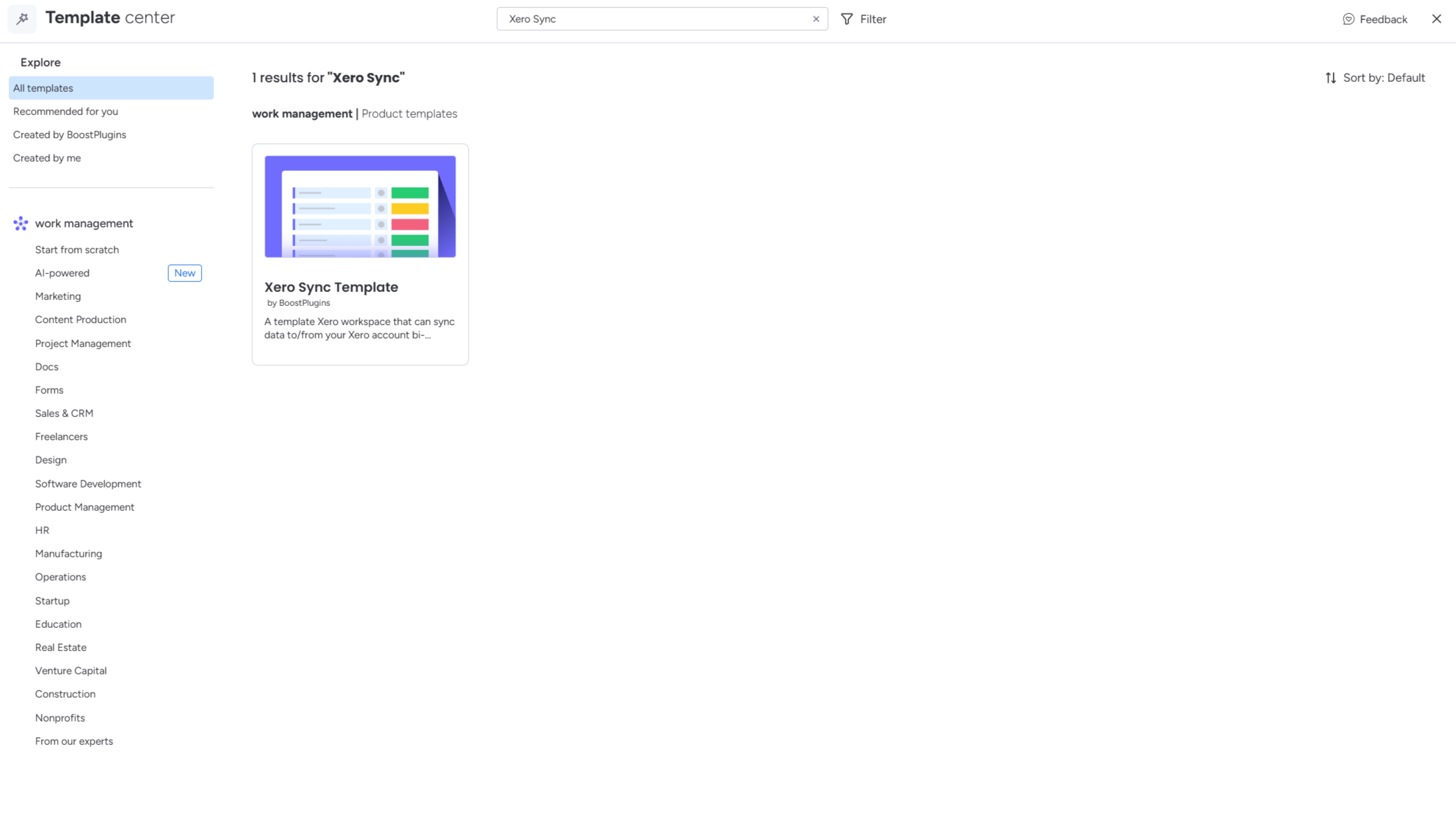 Installing Boost Accounting template from monday.com marketplace
